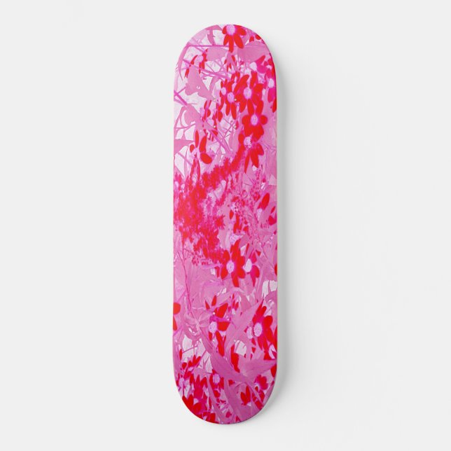 Hübsche Rote Blume Skateboard (Vorderseite)