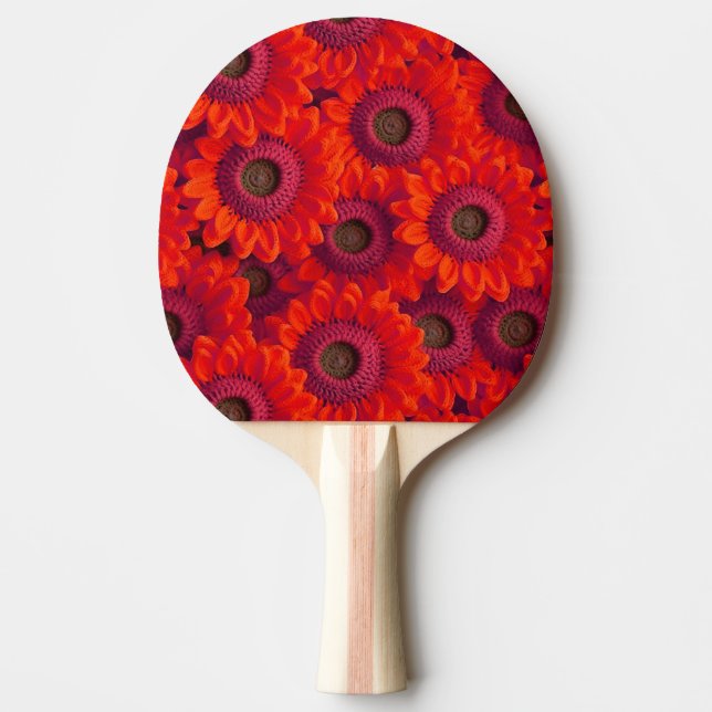 Hübsche rote Blume Tischtennis Schläger (Vorderseite)