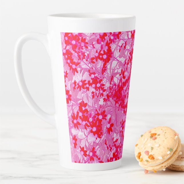 Hübsche rote Blumen Milchtasse (Beispiel)