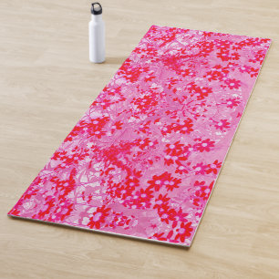 Hübsche rote Blumen Yogamatte