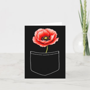 Hübsche rote Klatschmohnblume in der Tasche Memori Karte
