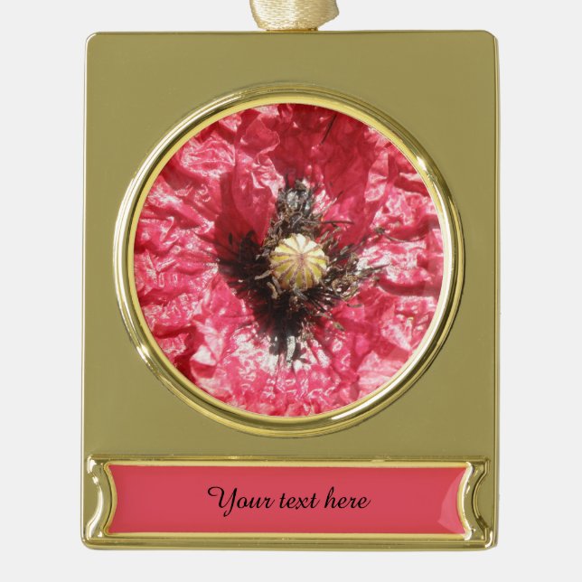 Hübsche Rote Mohnblume Blume Makro Custom Ornament (Vorderseite)