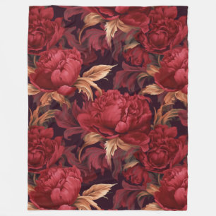 Hübsche rote Pfingsteine Fleecedecke
