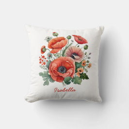 Hübsche rote Pflaumen im Wasser Kissen