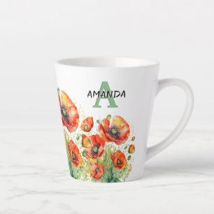 Hübsche Rote Pflaumen Mit Monogramm Blumenmohn Milchtasse