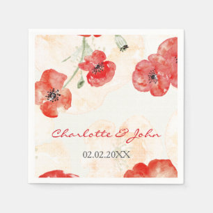 Hübsche Rote Poppies Serviette