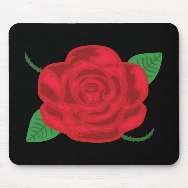 Hübsche Rote Rose Mousepad (Vorne)
