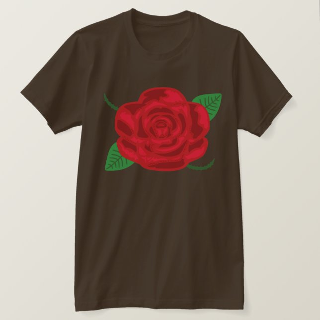Hübsche Rote Rose T-Shirt (Design vorne)