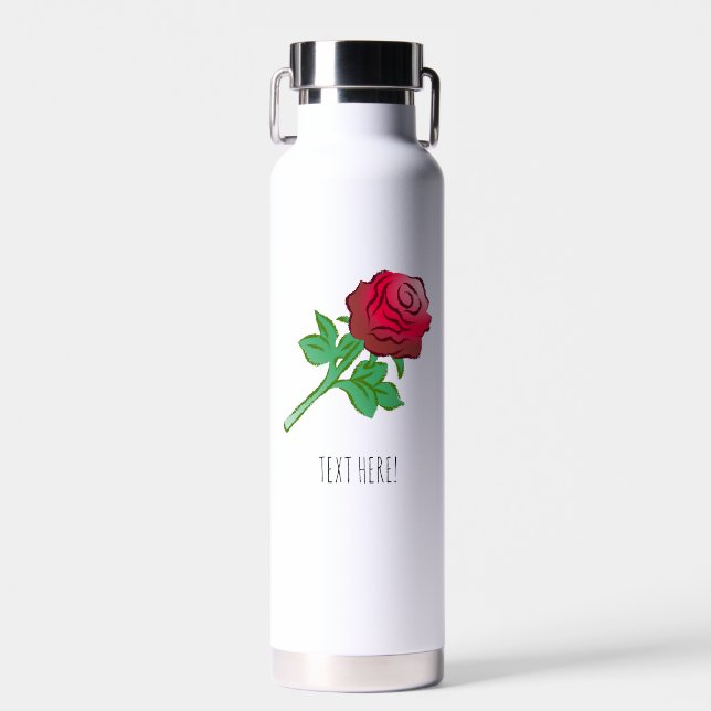 Hübsche rote Rose Trinkflasche (Vorne)