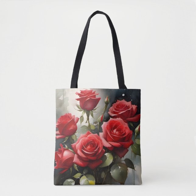 Hübsche rote Rosen Aquarellmalerei (Vorderseite)