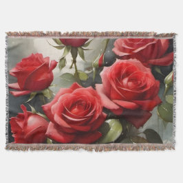 Hübsche rote Rosen Aquarellmalerei Decke