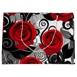 Hübsche Rote Rosen Geschenktasche Große Geschenktüte