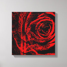 Hübsche, rote und schwarze Rose - Canvas drucken Leinwanddruck