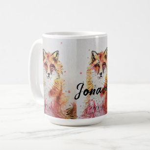 Hübsche Rotfuchs-Wasserfarbenmalerei Männer Name T Kaffeetasse