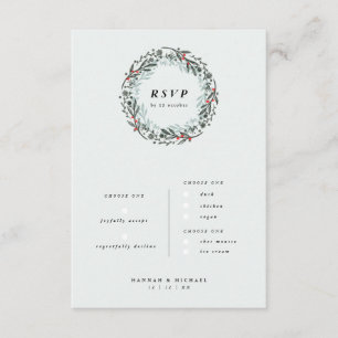 Hübsche RSVP-Karte mit Menüwahl Begleitkarte