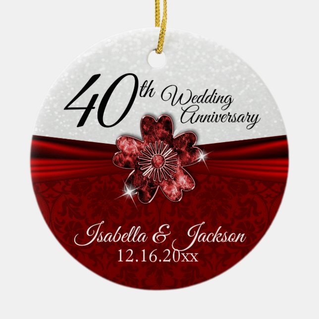 Hübsche Rudy Blume Anniversary Keepake Keramik Ornament (Vorne)