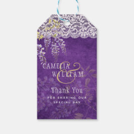 Hübsche Rustikale Lila WISTERIA Hochzeit Geschenkanhänger