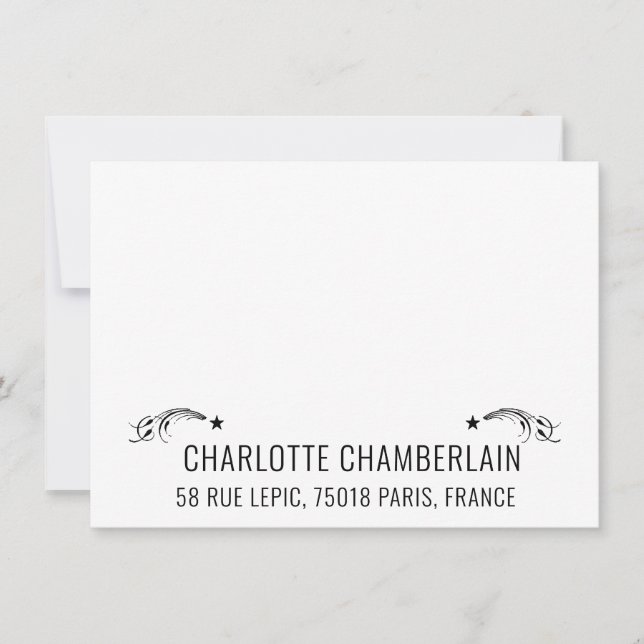 Hübsche Sans Serienname dekorative Shooting Stars Mitteilungskarte (Vorderseite)