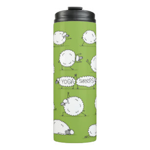 Hübsche Schafe, die Yoga machen, Skizze Thermosbecher