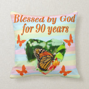 HÜBSCHE SCHALTFLEUNSCHEN 90. GEBURTSTAG PILLOW KISSEN