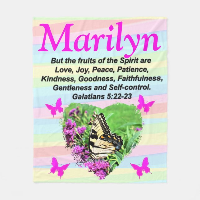 HÜBSCHE SCHALTFLY GALATIANS 5:22 KUSTOM BLANKET FLEECEDECKE (Vorderseite)