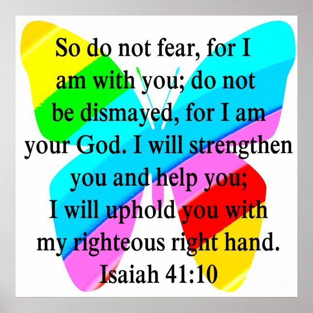 HÜBSCHE SCHALTFLY ISAIAH 41:10-DESIGN POSTER (Vorne)