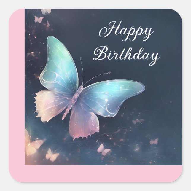 Hübsche Schimmernetze am Schmetterlingsplatz Quadratischer Aufkleber (Vorderseite)