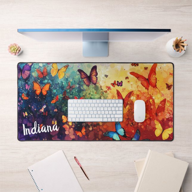 Hübsche Schmetterlinge Ätherische Malerei Personal Schreibtischunterlage (Büro 1)