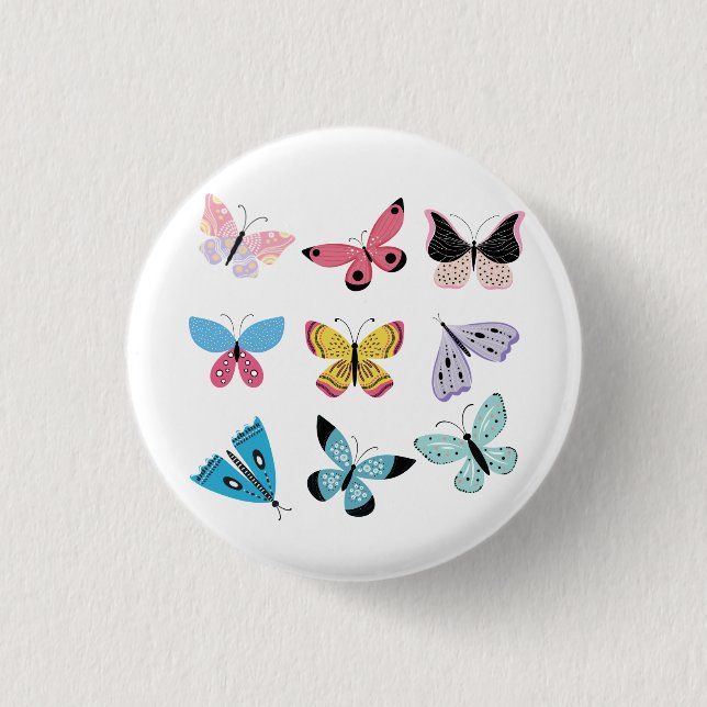 Hübsche Schmetterlinge Button (Vorderseite)
