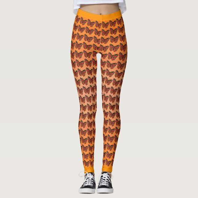 Hübsche Schmetterlinge des Goldenen Monarchen Scha Leggings (Vorderseite)