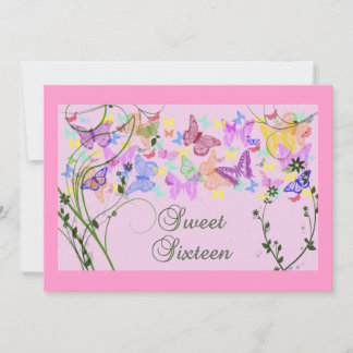 Hübsche Schmetterlinge, Einladung von 16 . Geburts