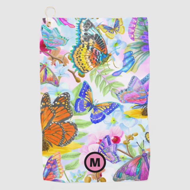 Hübsche Schmetterlinge Golfhandtuch (Vorderseite)