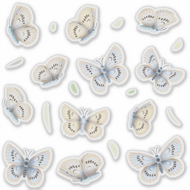 Hübsche Schmetterlinge Transparentes Fenster & Spi Aufkleber (Vorderseite)