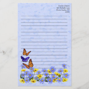 Hübsche Schmetterlinge und Frühlingsgarten von Dai Briefpapier