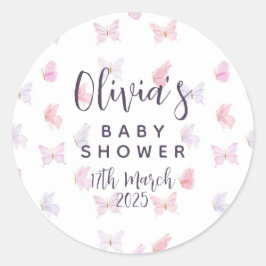 Hübsche Schmetterlingsticker für das Party. Runder Aufkleber