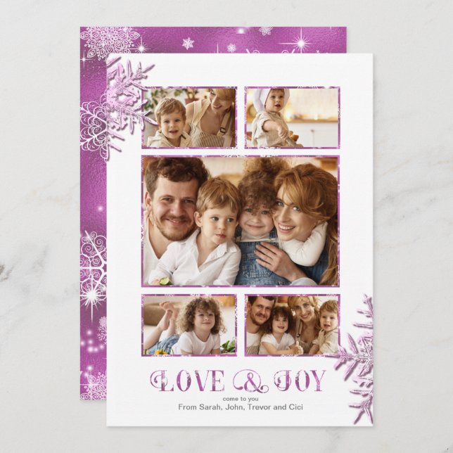 Hübsche Schneeflocken Fotovorlage Orchid ID846 Ankündigung (Vorne/Hinten)