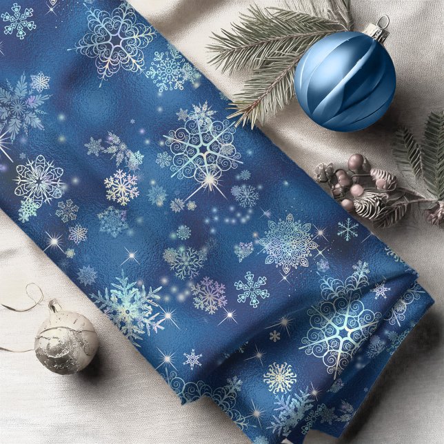 Hübsche Schneeflocken Muster Blue ID846 Tote Bag Stoff (Von Creator hochgeladen)