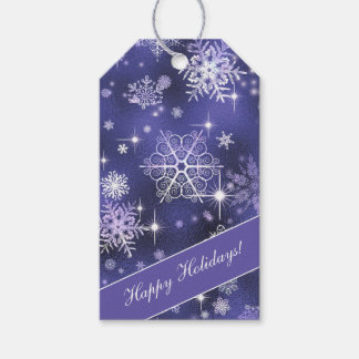 Hübsche Schneeflocken Pattern Violet ID846 Geschenkanhänger