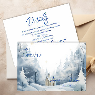 Hübsche Schneelandschaft Winter Hochzeiten Details Begleitkarte