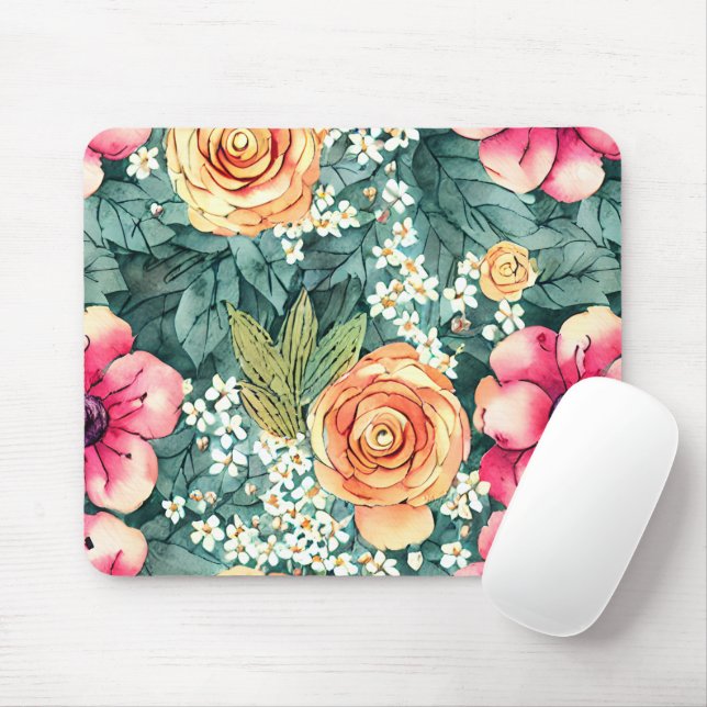 Hübsche schöne botanische Aquarellkunst Mousepad (Mit Mouse)