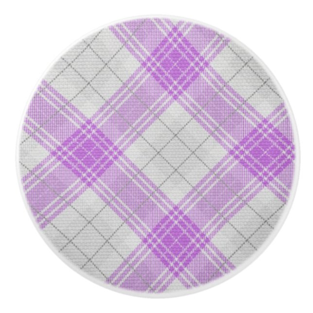 Hübsche Schottenmuster Tartan lila Textur Keramikknauf (Vorderseite)