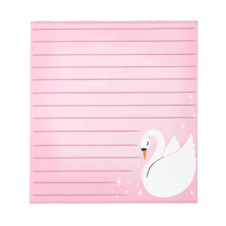 Hübsche Schwan zarte Post-It-Notizen Notizblock