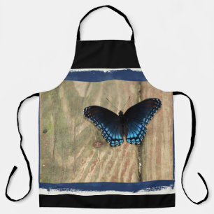 Hübsche Schwarz-Blau-Schmetterling-Schürze Schürze