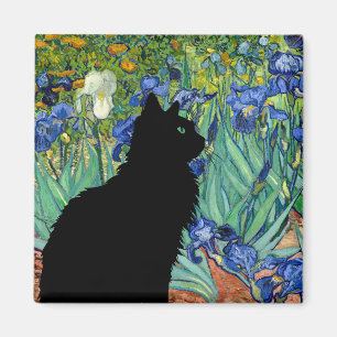 Hübsche Schwarze Katze auf Iren auf Frig Magnet