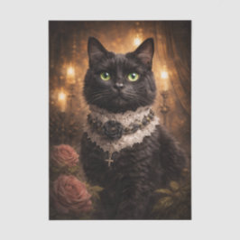Hübsche schwarze Katze Seidenpapier