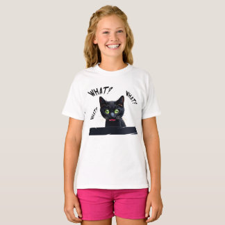 Hübsche schwarze Katze WAS? T-Shirt