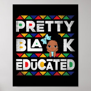 Hübsche schwarze und gebildete afrikanische Afro G Poster
