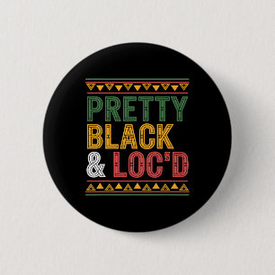Hübsche schwarze und gelockte Afro-Drogen-Dreadloc Button