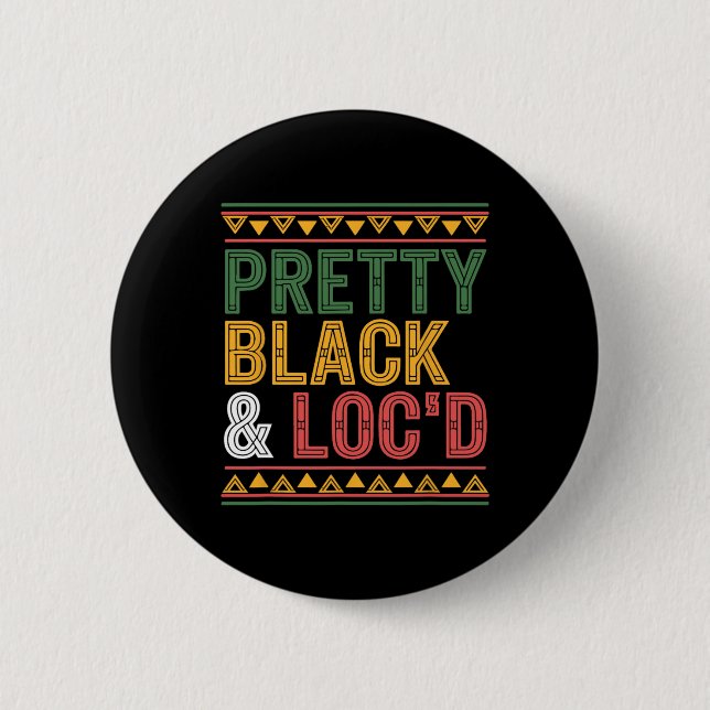 Hübsche schwarze und gelockte Afro-Drogen-Dreadloc Button (Vorderseite)