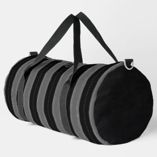 HÜBSCHE SCHWARZE UND GRAUE VERTIKALE STREIFEN DUFFLE BAG